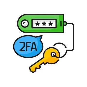2FA two factor verification icon, security code Illustrazione stock