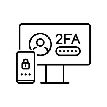 2FA two factor verification by mobile phone, icon Stock Illustration