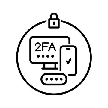 2FA two factor verification password, phone, icon Stock Illustration
