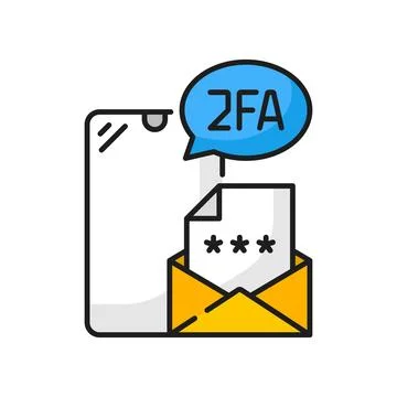 2FA verification icon, security code in message Stock Illustration