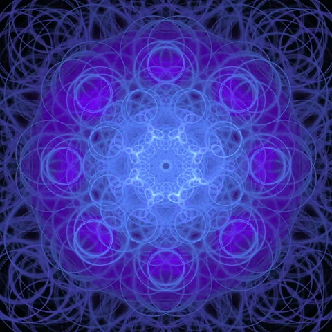 2K 1080 Violet Mandala Square format 30 sec. rotation Stock Footage 182487956