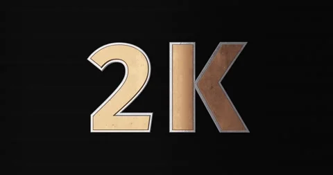 2K, 2000. 3D Promotion Intro. Gold Text Logo Stock Footage 140007298
