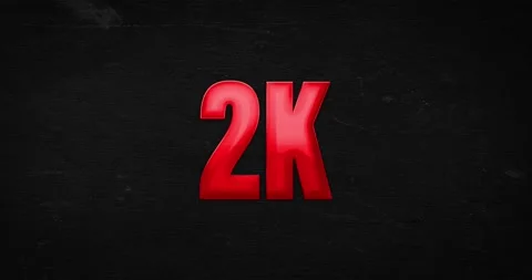 2K, 2000. Glossy red word animation Stock Footage 140653661