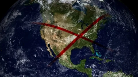 2K - 2017 and 2024 Solar Eclipse paths traveling across the USA 動画素材 77029966