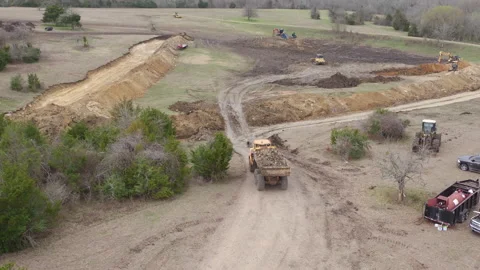 2K 23.98 fps ProRes Drone, Construction Site, Dirt Work, Log Footage Stock Footage 151611887