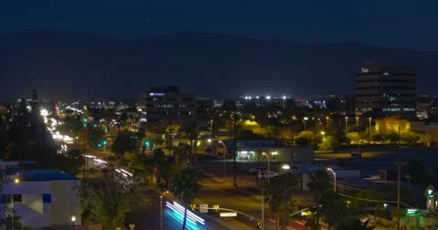 2k 30p wide time lapse of night traffic from a birds eye view Stock Footage