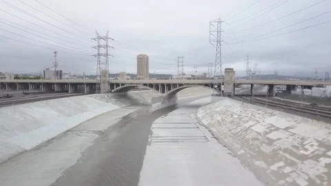 2k Aerial of LA river during Covid-19 Video stock 248408941