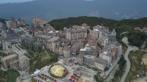 2K Aerial view of Ba Na Hills, Da Nang, Vietnam Stock Footage 97877029