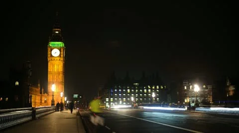 2K Big Ben Clock Tower, London, Parliament Building UK, Westminster, time lapse Stock-Footage 22079940