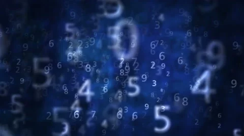 2K Blue Numbers, Abstract, digital, numbers background.  Stock Footage 48644404
