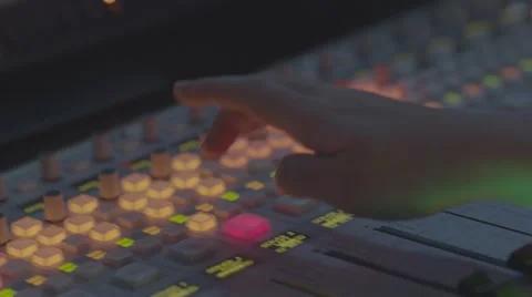 2K Broadcast Sound Mixer Sequence. control pannel Buttons. Stockbeeldmateriaal 44738446