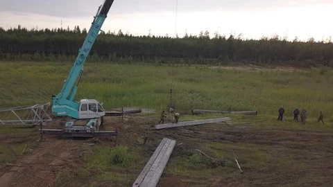 2K Building - Medium plan -  Kobelco Mobile Crane 4 스톡 동영상 99792651