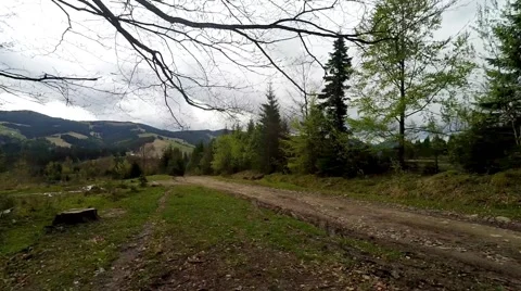 2K. Car driving through the countryside in the mountains. Stock Footage 67366087
