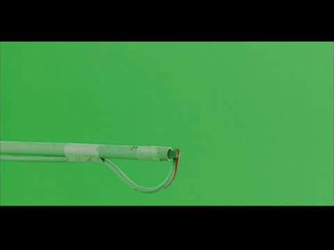 2K Continuous Vertical Blood Leak Flow VFX Overlay on Green Background Video stock 345692460