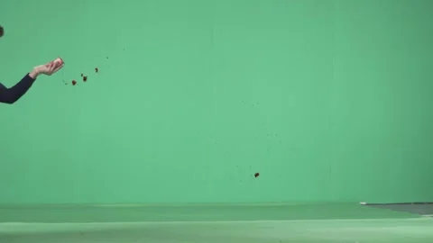2K Curving Blood Arc Spurt VFX Overlay on Green Screen Stock Footage 342955302