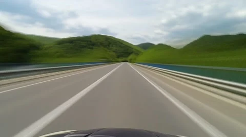 2K. Driving on the highway in the mountains. Stock Footage 68322184