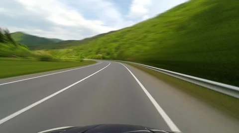2K. Driving on the highway in the mountains. Stock Footage 68323536