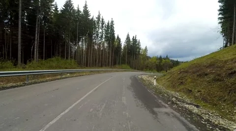 2K. Driving on a mountain rural road. Stock Footage 68993442