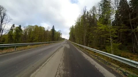 2K. Driving on a mountain rural road. Stock Footage 68993892