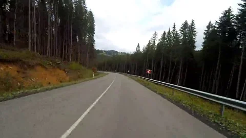 2K. Driving on a mountain rural road. Stock Footage 69250503