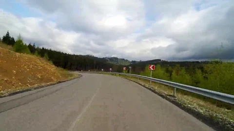 2K. Driving on a mountain rural road. Stock Footage 69250676