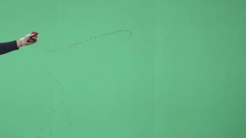 2K Extended Blood Stream Spurt VFX Overlay on Green Screen Video stock 342036763
