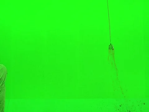 2K Fast Blood Splash Burst Spray VFX Overlay on Green Background Stock Footage 345663779