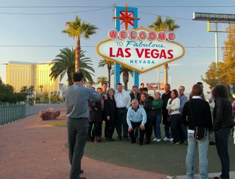 2K Film Welcome to Las Vegas sign from golden hour to dark timelapse Stock Footage