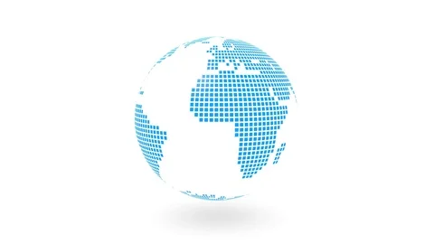 2K Globe rotation with RGB dotted earth texture on white background Stock Footage 90842932