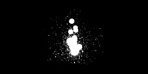 2K Heavy Paint Splatter Splash Burst VFX Overlay on Black Screen Stock Footage 348226506