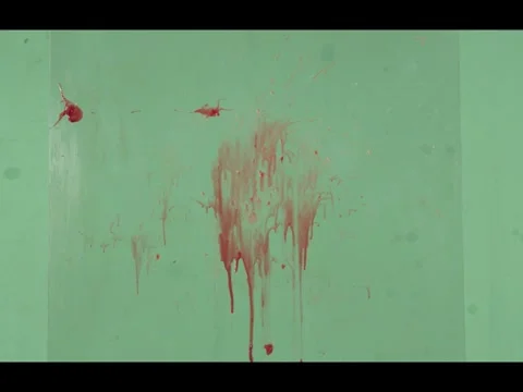 2K Massive Blood And Flesh Splatter Drip Atmospheric Layer on Green Screen Stock Footage 345666383