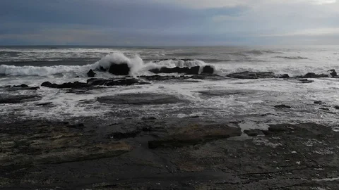 2K Nosara Waves Explotion Stock Footage 114438666