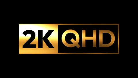 2K Quad HD Resolution Gold icon or Label Animation, Display Quality Indicat.. Stock Footage 309538466
