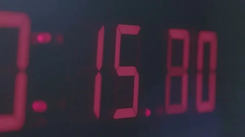 2K Red Electronic LED  timer. Sequence Stockbeeldmateriaal 44738652