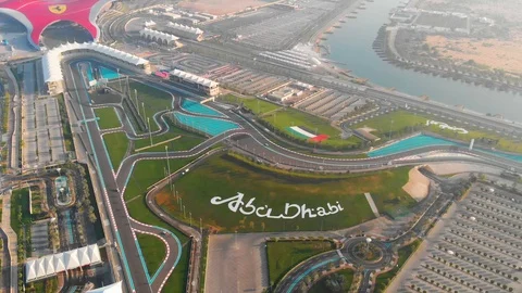 2k Resolution Aerial View of ABU DHABI GRAND PRIX Video stock 129483440
