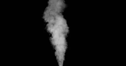 A 2k shot of steam spewing sideways from an opening on black background. Video stock 235780806