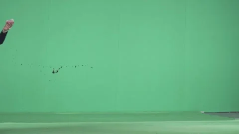2K Side Angle Blood Splash Burst VFX Overlay on Green Screen 库存影片 342950099