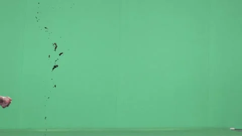 2K Side Angle Blood Spray Burst VFX Overlay on Green Screen Video stock 342036056