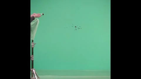 2K Side Stream Blood Spurt Dispersal VFX Overlay on Green Screen Stock-Footage 342037494