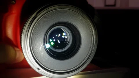 2K Slow motion of camera aperture mechanism working when shutter is released Video stock 107990950