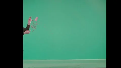 2K Steady Side Blood Jet Spurt VFX Overlay on Green Screen Video stock 342040315