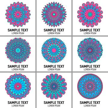 2Mandala Set Stock Illustration