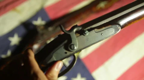 2nd amendment concept 1776 revolutionary war gun powder Stock Footage 45613911