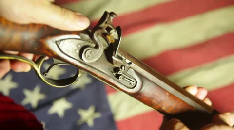 2nd amendment revolutionary war rifle Stock Footage 45614242