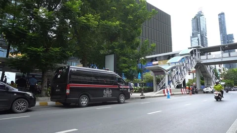2nd August, 2019 - Chong Nonsi, Bangkok, Thailand Bombing Incident And Police Stock Footage 113486094