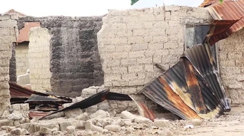 2nd Burnt Down Building From The Fulani Herdsmen Attack in Agatu Nigeria  Vídeos de archivo 62703108