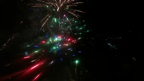 2nd Up close 4K shot of a Fire Works Display Stock Footage 255082765