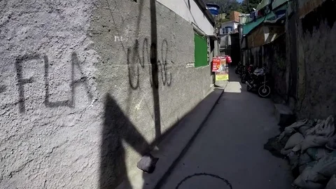 2nd Favela walk through 23.976 fps, 1920x1080 Progressive Video stock 83959715