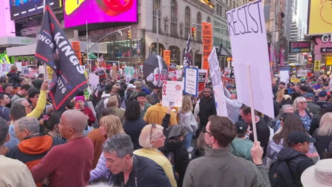 2nd No Kings Protest Rally At Times Square In New York City On 2025 Stock-Footage 319647841