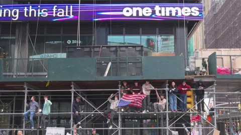 2nd No Kings Protest Rally At Times Square In New York City On 2025 Video stock 319954510